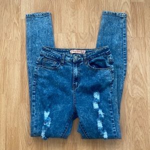 Judy Blue Distressed acid wash skinny Jeans